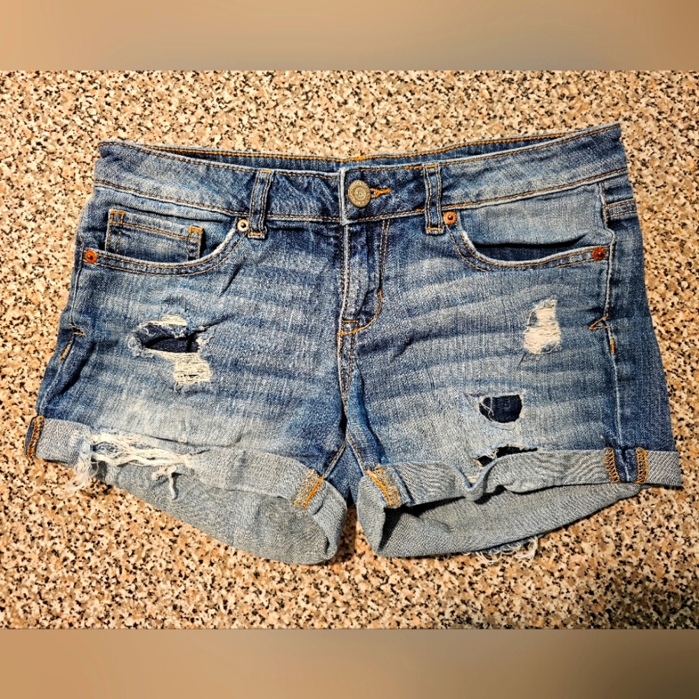 Aeropostale Midi Shorts, Distressed